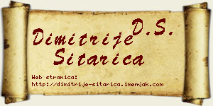 Dimitrije Sitarica vizit kartica
